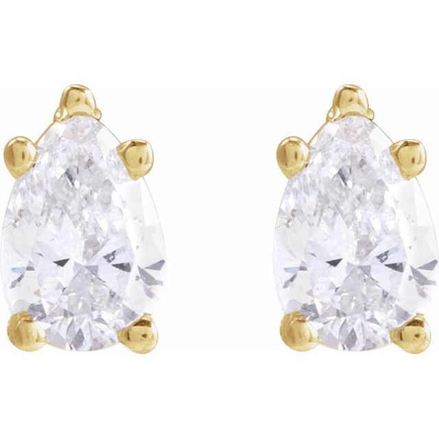 14K Yellow Gold 3/8 CTW Natural Diamond Tapered Earrings