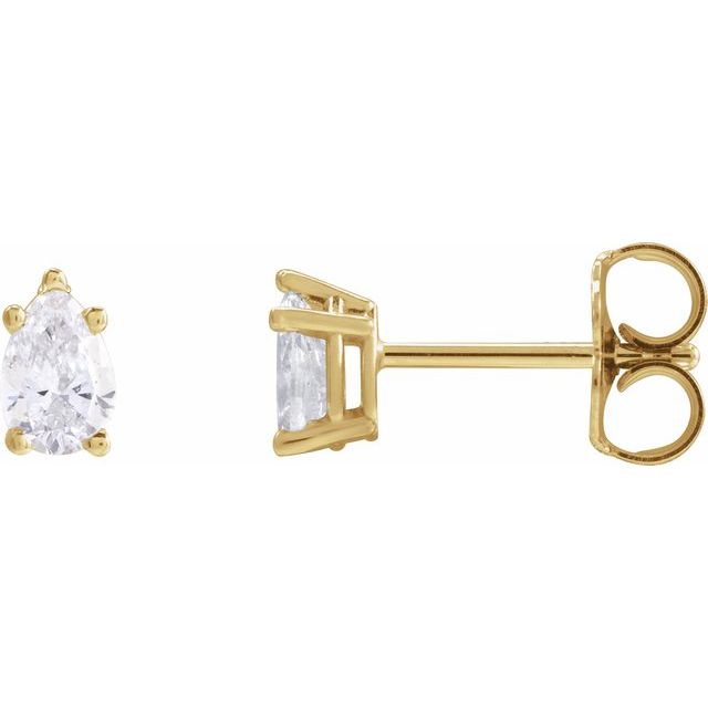 14K Yellow Gold 3/8 CTW Natural Diamond Tapered Earrings