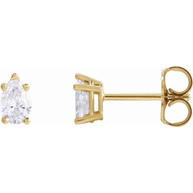 14K Gold Natural Diamond Tapered Basket Earrings - Options Available