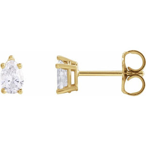 14K Gold Natural Diamond Tapered Basket Earrings - Options Available