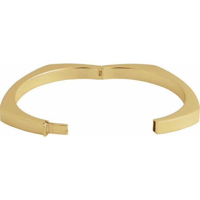 14K Yellow Gold 6 mm Hinged Bangle Bracelet - Elegant Classic Design