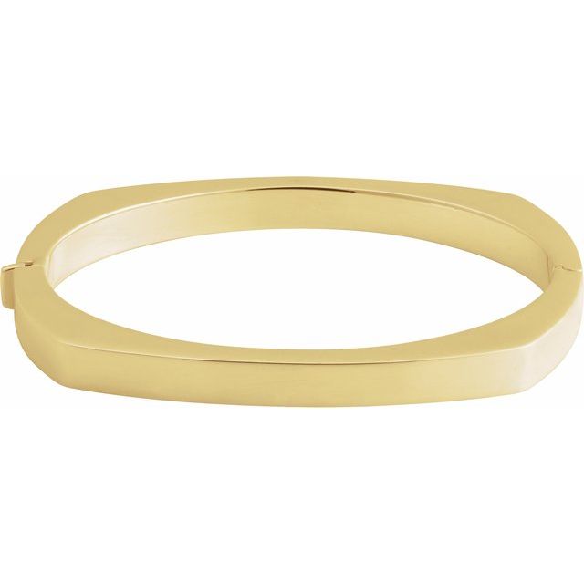 14K Yellow Gold 6 mm Hinged Bangle Bracelet - Elegant Classic Design