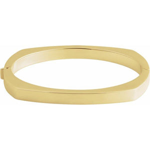 14K Yellow Gold 6 mm Hinged Bangle Bracelet - Elegant Classic Design