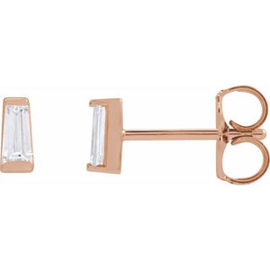 14K Gold Natural Diamond Channel-Set Earrings - Options Available
