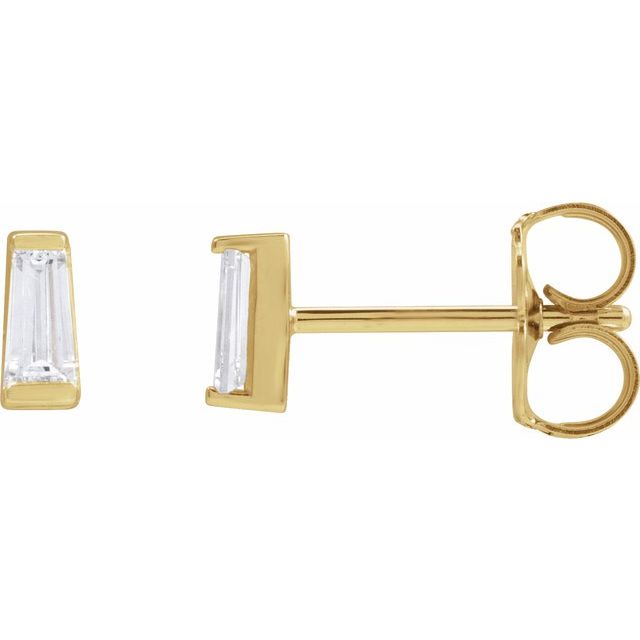 14K Gold Natural Diamond Channel-Set Earrings - Options Available