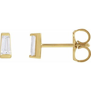 14K Gold Natural Diamond Channel-Set Earrings - Options Available