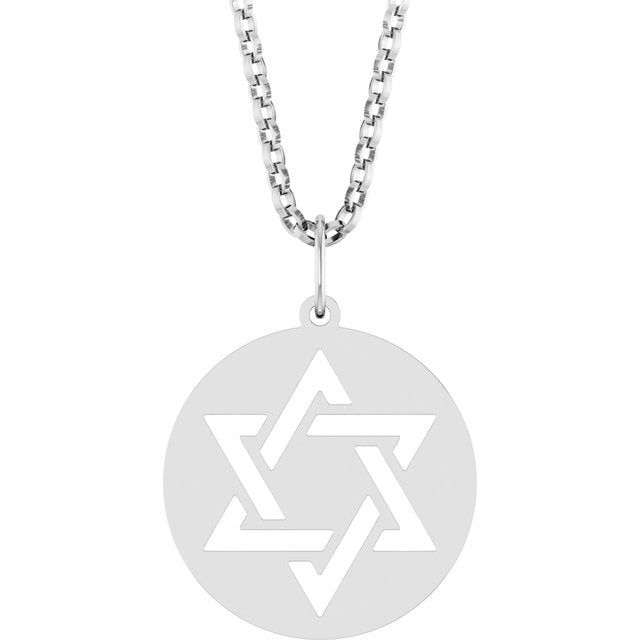 14K Yellow Gold, 20.3x15 mm Star of David Necklace – Elegant Design