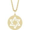 14K Yellow Gold, 20.3x15 mm Star of David Necklace – Elegant Design