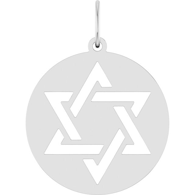 14K White Gold Star of David Pendant - Elegant Faith Symbol