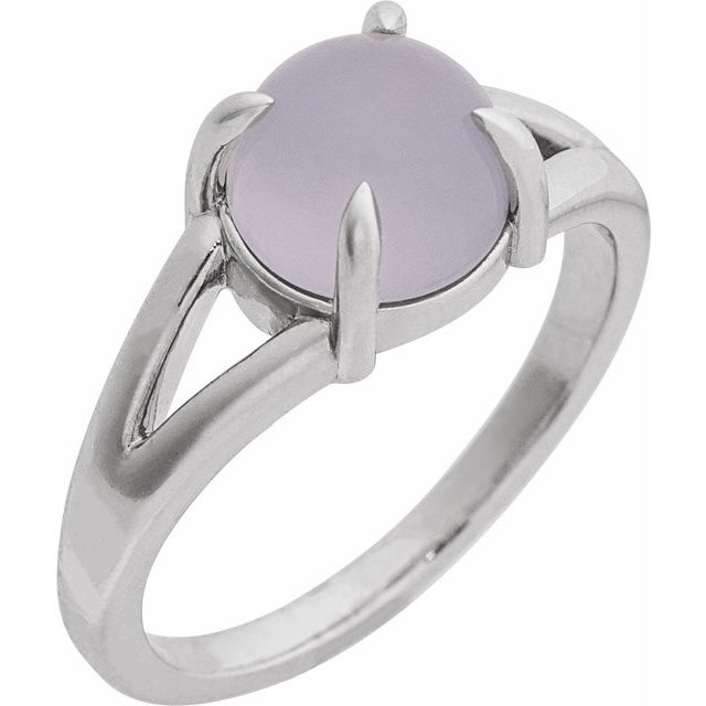 Elegant 14K Rose Gold White Opal Cabochon Ring