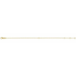 14K White Gold, 165-190 mm Sideways Cross Paperclip Bracelet