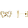 14K Yellow Gold Interlocking Heart Earrings with 1/5 CTW Natural Diamonds