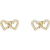 14K Yellow Gold Interlocking Heart Earrings with 1/5 CTW Natural Diamonds