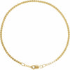 14K Yellow Gold, 1.7 mm Serpentine 7