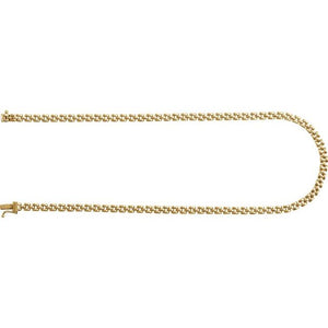 14K Yellow Gold 4 mm Panther Chain Necklace - Elegant Design