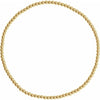 14K Gold, 2 mm Elastic Bead 16.5 cm Bracelet - Polished Design