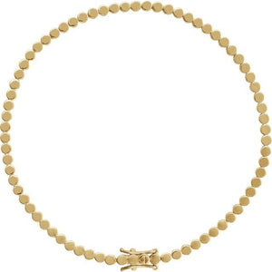14K Yellow Gold, 7x5 mm Geometric Line Bracelet – Modern Elegance