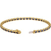 14K Yellow Gold, 7x5 mm Lab-Grown Blue Sapphire Bracelet