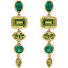 14K Yellow Gold Natural Peridot & Lab-Grown Emerald Dangle Earrings