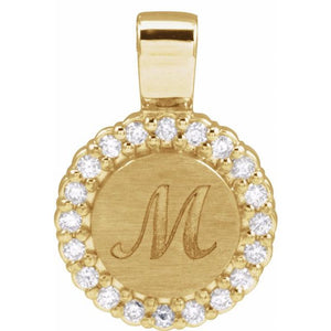 14K Yellow Gold Natural Diamond Pendant - Elegant 1/8 CTW Design