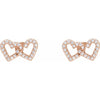 14K Yellow Gold Interlocking Heart Earrings with 1/5 CTW Natural Diamonds