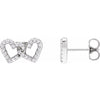 14K Yellow Gold Interlocking Heart Earrings with 1/5 CTW Natural Diamonds