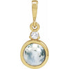 14K White Gold Natural Ethiopian Opal & Diamond Pendant - Bezel-Set