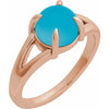 Elegant 14K Rose Gold White Opal Cabochon Ring