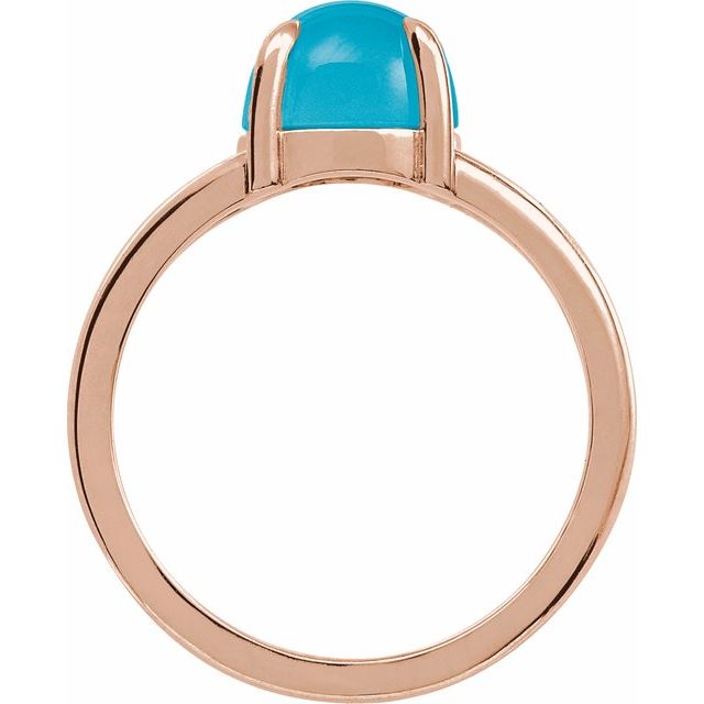 Elegant 14K Rose Gold White Opal Cabochon Ring