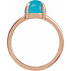 Elegant 14K Rose Gold White Opal Cabochon Ring