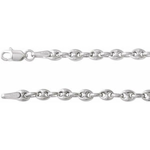 14K Gold Puffed Anchor Chain