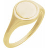 14K Gold Engravable Round Signet Ring 6.9x6.9 mm