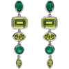 14K Yellow Gold Natural Peridot & Lab-Grown Emerald Dangle Earrings