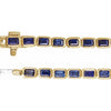 14K Yellow Gold, 7x5 mm Lab-Grown Blue Sapphire Bracelet