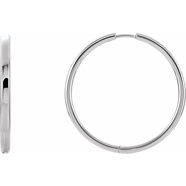 Sterling Silver Hinged Hoop Earrings