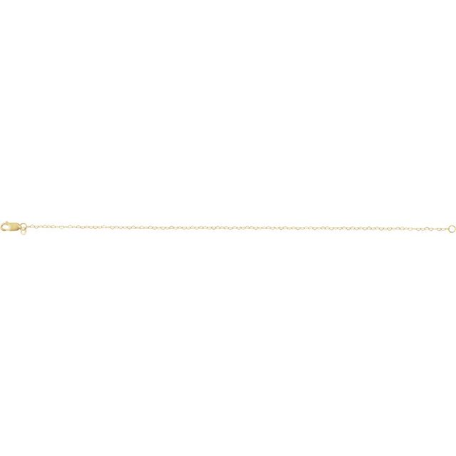 14K Yellow Gold 0.8 mm Heart 7" Chain – Elegant Flat Design