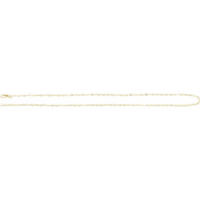 14K Yellow Gold 1.9 mm Heart 18" Chain - Elegant Design