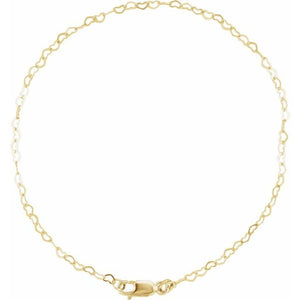 14K Yellow Gold 1.9 mm Heart 18