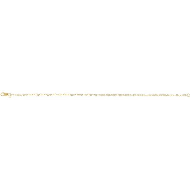 14K Yellow Gold 1.9 mm Heart 18" Chain - Elegant Design