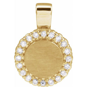 14K Yellow Gold Natural Diamond Pendant - Elegant 1/8 CTW Design
