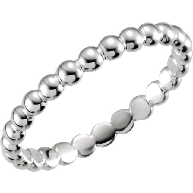Sterling Silver Beaded Stackable Ring