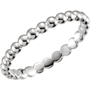 Sterling Silver Beaded Stackable Ring