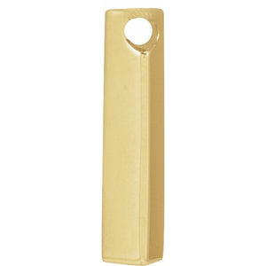 14K Gold Engravable Three-Sided Bar Pendant