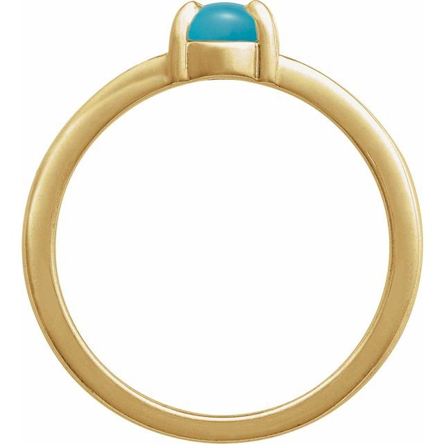 Elegant 14K Rose Gold White Opal Cabochon Ring