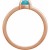 Elegant 14K Rose Gold White Opal Cabochon Ring