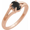 Elegant 14K Rose Gold White Opal Cabochon Ring