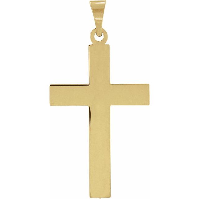 18K Yellow Gold, 18x12 mm Elegant Cross Pendant - Luxurious Design