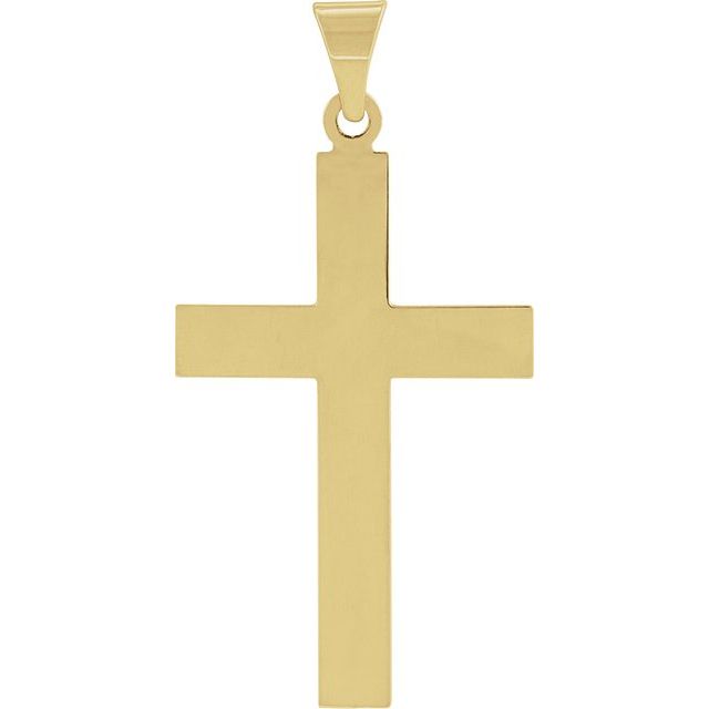 18K Yellow Gold, 18x12 mm Elegant Cross Pendant - Luxurious Design