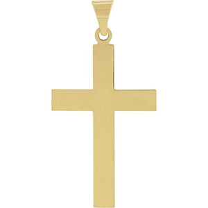 Polished Cross Pendant Crafted in 18K Gold & 14K Gold