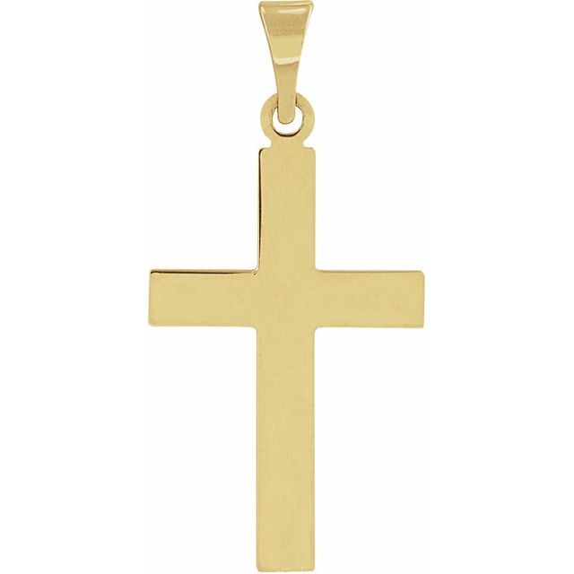 18K Yellow Gold, 18x12 mm Elegant Cross Pendant - Luxurious Design